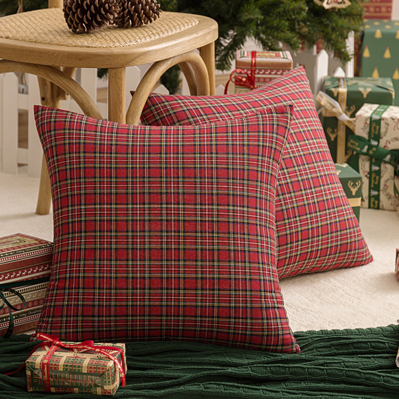 1PCSquarePillowCaseChristmasScottishPlaidThrowWaistCushionCover18-1753541-6