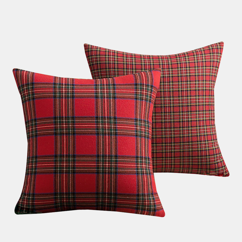 1PCSquarePillowCaseChristmasScottishPlaidThrowWaistCushionCover18-1753541-9