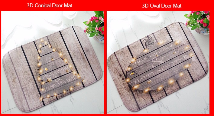 40x60cmChristmasFlannelVelvetMemoryFoamRugAbsorbentBathroomMatSoftNon-slipFloorCarpet-1106847-2