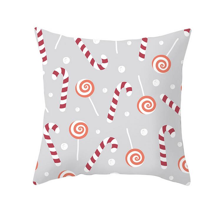 45x45cmMerryChristmasPillowCasePolyesterPillowCoverSantaClausElkPatternDecorativeCushionCover-1756934-2