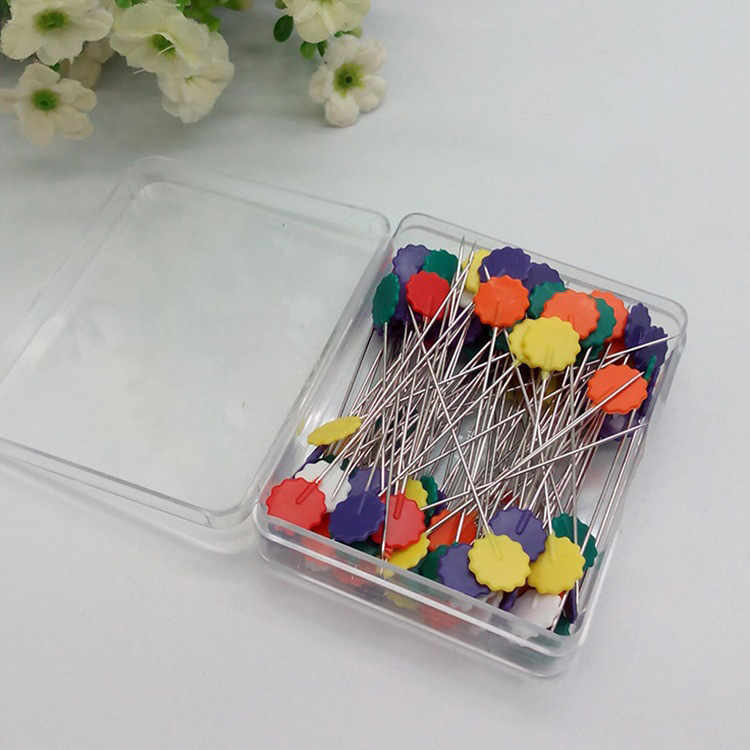 50PcsSewingAccessoriesPatchworkPinsFlowerSewingPinFixedColorPositioningNeedleWithBox-1127607-2