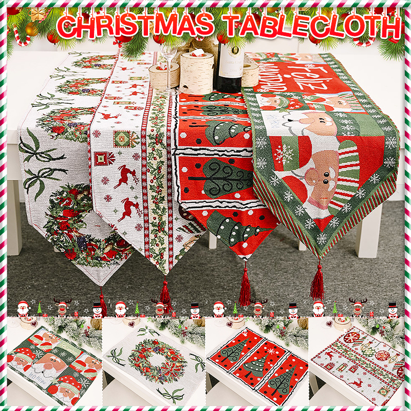 71x14inchChristmasTableRunnerDeerDeskTableclothClothXmasPartyTable-1828907-2