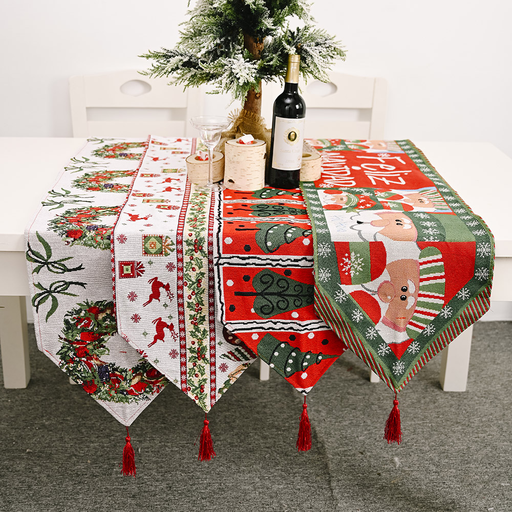 71x14inchChristmasTableRunnerDeerDeskTableclothClothXmasPartyTable-1828907-5