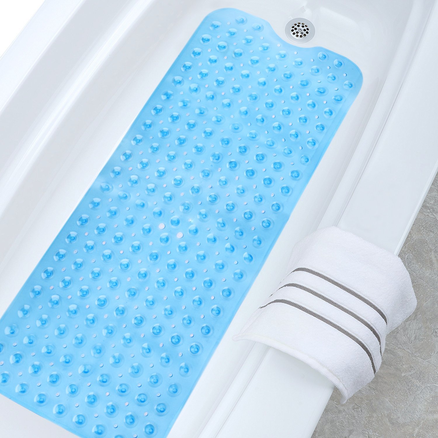 BathtubMatsNon-SlipMildewResistantAnti-BacterialExtraLongPebbledBathroomShowerFloorMat-1382766-3