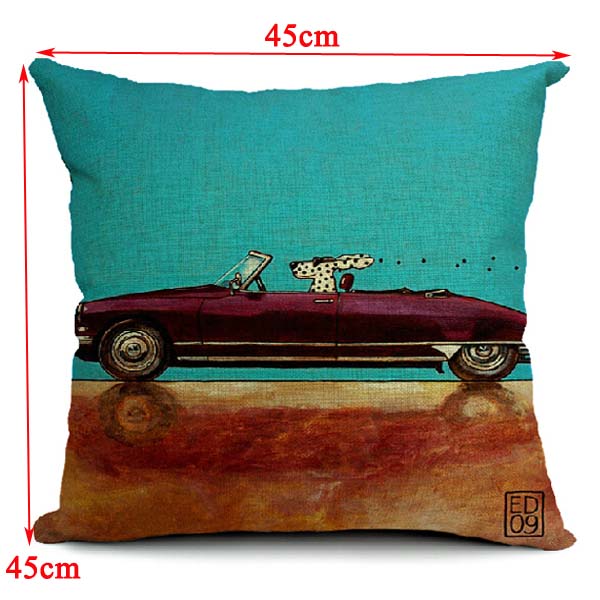 CartoonCuteDogDrivingCottonPillowCaseHomeOfficePillowcase-948843-11