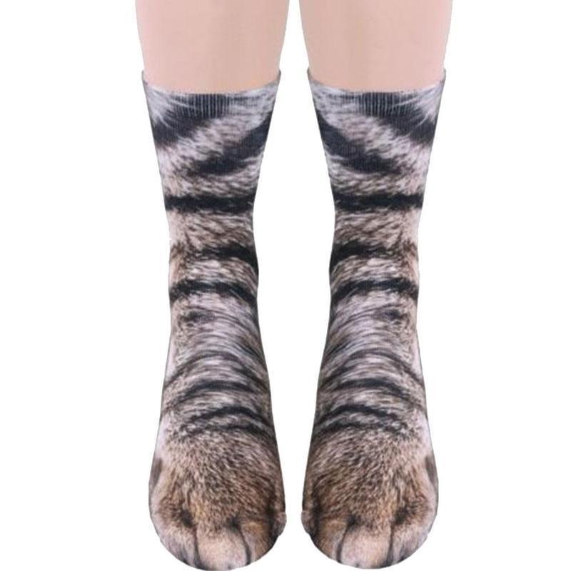 Creative3DPrintAdultAnimalPawSocksUnisexCrewCatLongTubeStocksElasticBreathableSockDogTigerZebraPigCa-1484961-2