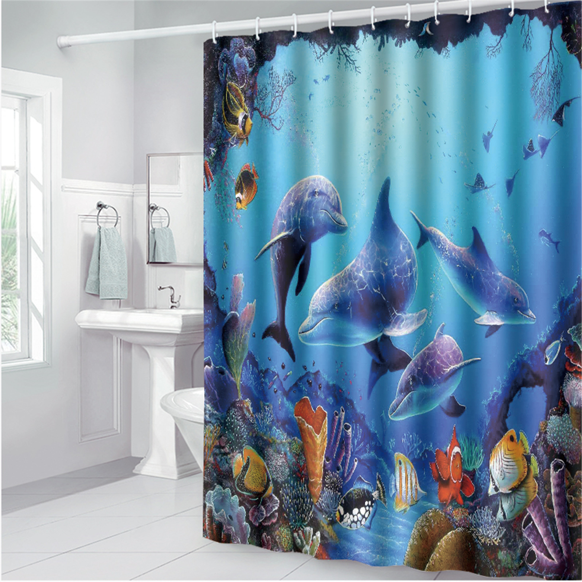 EuropeanMarineBlueWhaleStyleShowerCurtainNon-SlipMatsBathCarpetsToiletSeatCoverFloorMatBathroomDecor-1713587-8