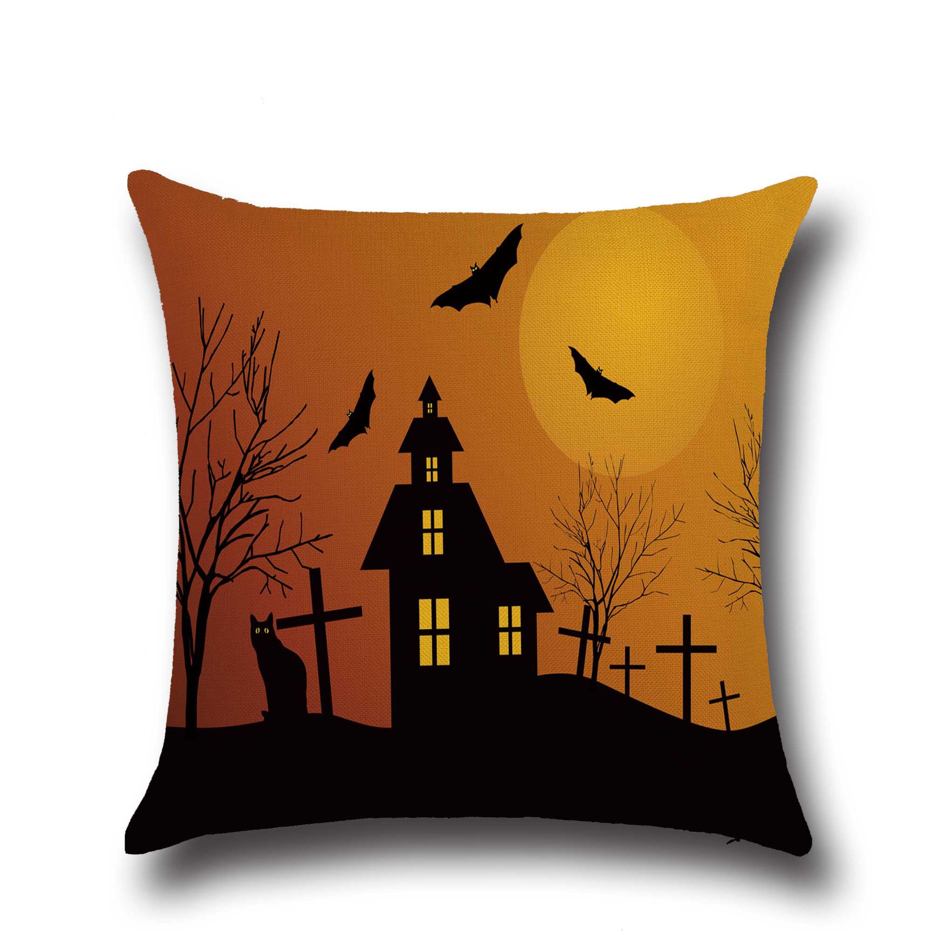 HalloweenBatOwlPatternPillowcaseCottonLinenThrowPillowCushionCoverSeatHomeDecoration-1202178-2