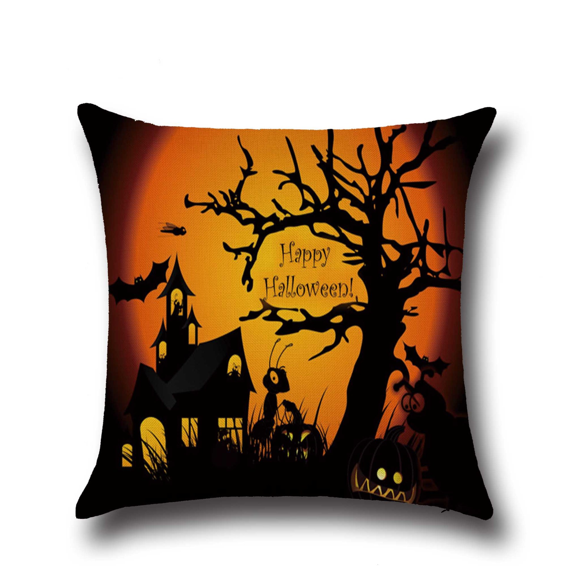 HalloweenBatOwlPatternPillowcaseCottonLinenThrowPillowCushionCoverSeatHomeDecoration-1202178-5