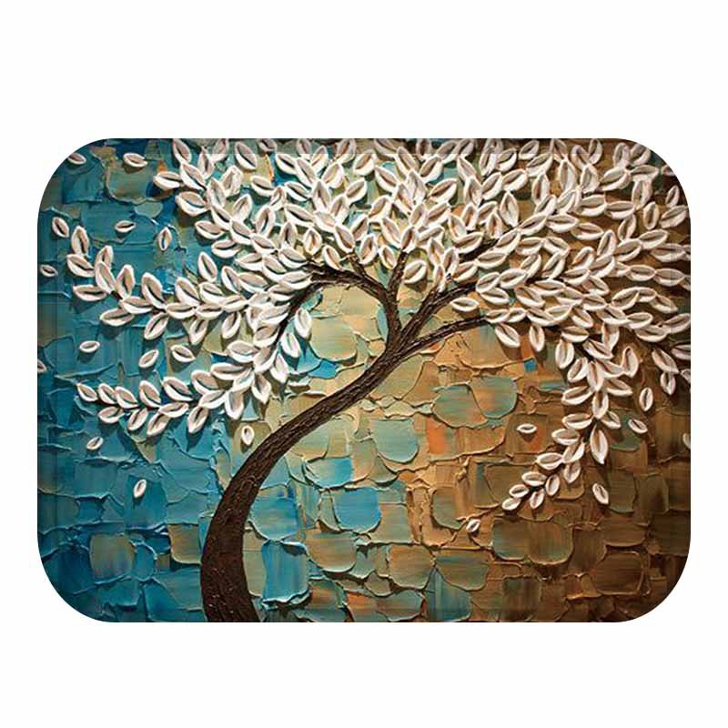 HonanaBX-2840x60cm3DPaintingTreePatternCoralFleeceMatAbsorbentBathroomAntiSlipCarpet-1138990-12