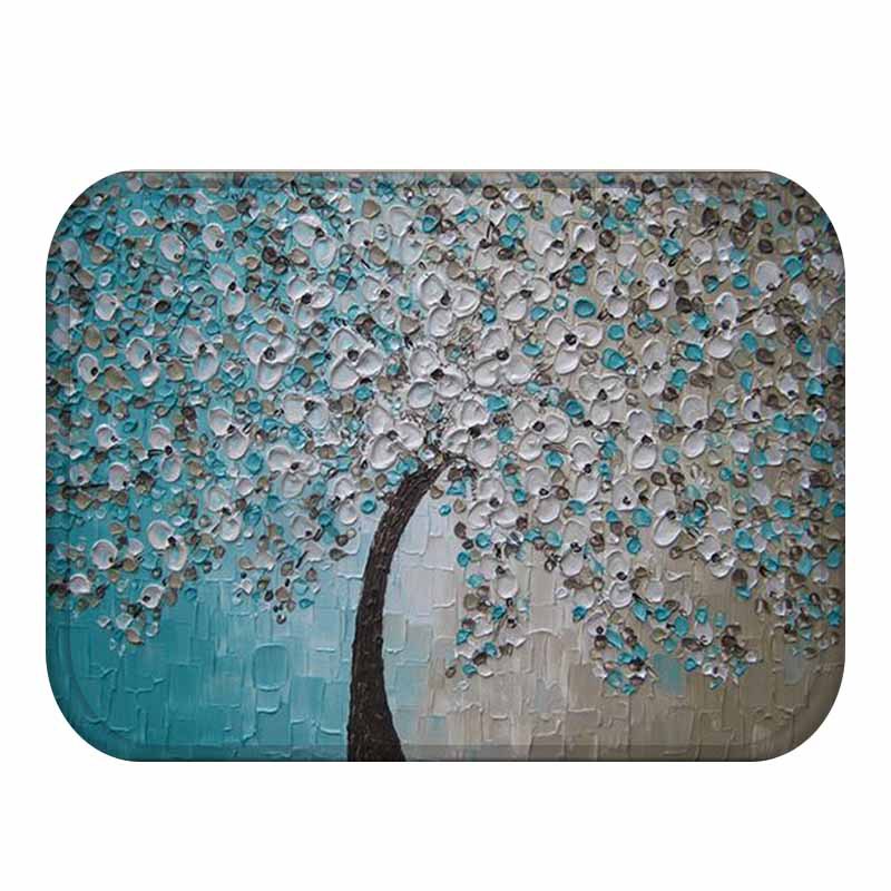 HonanaBX-2840x60cm3DPaintingTreePatternCoralFleeceMatAbsorbentBathroomAntiSlipCarpet-1138990-5