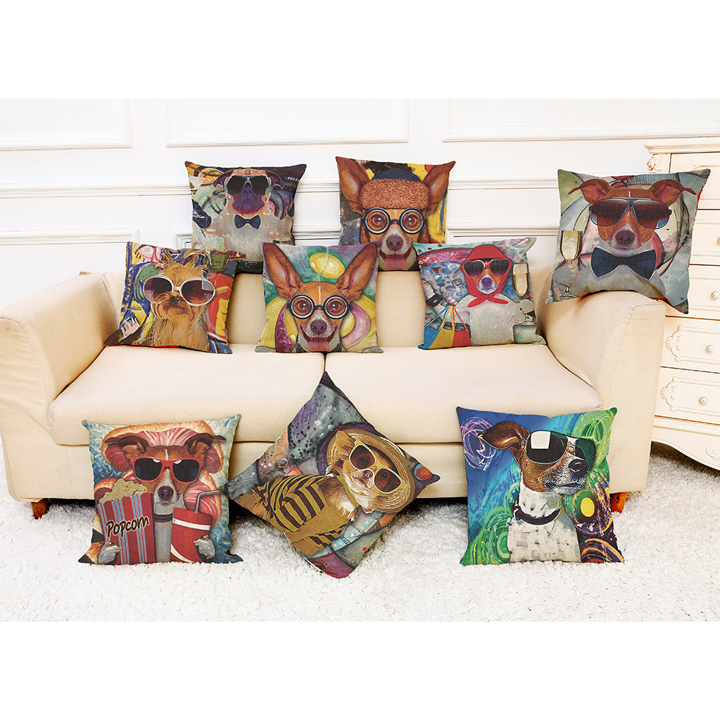 HonanaBX45x45cmAnimalPrintDogLuxuryCushionGraffiStyleThrowPillowCasePillowCovers-1385295-11