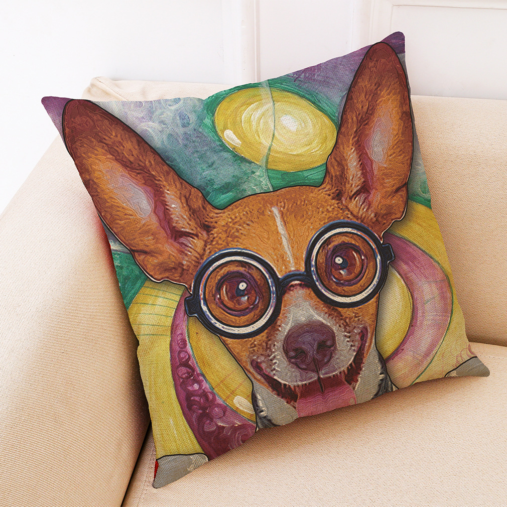 HonanaBX45x45cmAnimalPrintDogLuxuryCushionGraffiStyleThrowPillowCasePillowCovers-1385295-3