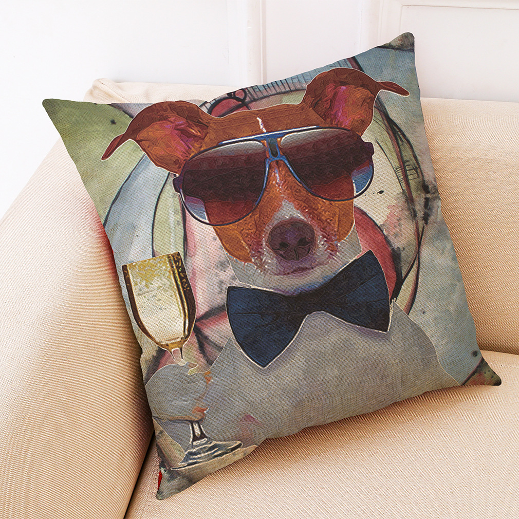 HonanaBX45x45cmAnimalPrintDogLuxuryCushionGraffiStyleThrowPillowCasePillowCovers-1385295-8