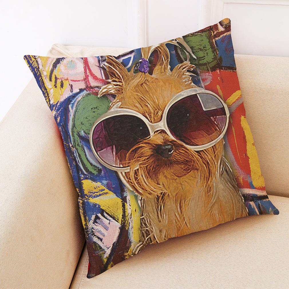 HonanaBX45x45cmAnimalPrintDogLuxuryCushionGraffiStyleThrowPillowCasePillowCovers-1385295-9