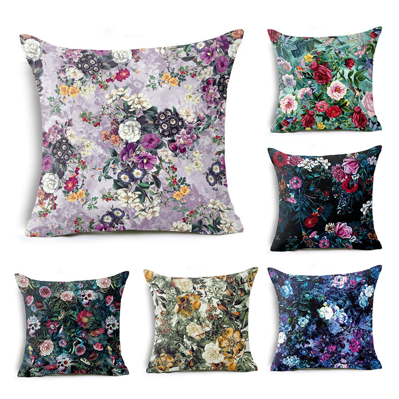 HonanaBX45x45cmHomeDecorationColorfulFlowersPlants6OptionalPatternsPillowCase-1340324-1