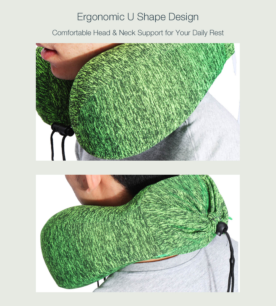 HonanaBXGreenSlowReboundMemoryCottonNeckPillow-1302811-3