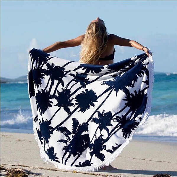 HonanaWX-992150cmBohemianStyleThinTasselBeachTowelRoundSilkScarfBedSheetTapestry-1163614-10