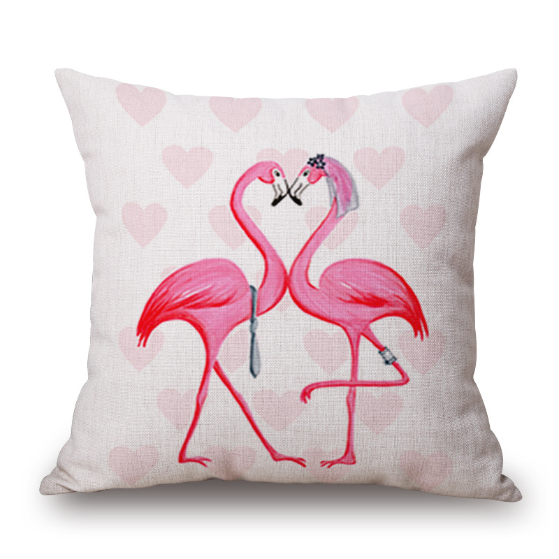 HonanaWX-D245x45cmVintageFlamingosCottonLinenThrowPillowCaseChristmasWaistCushionCover-1161356-3