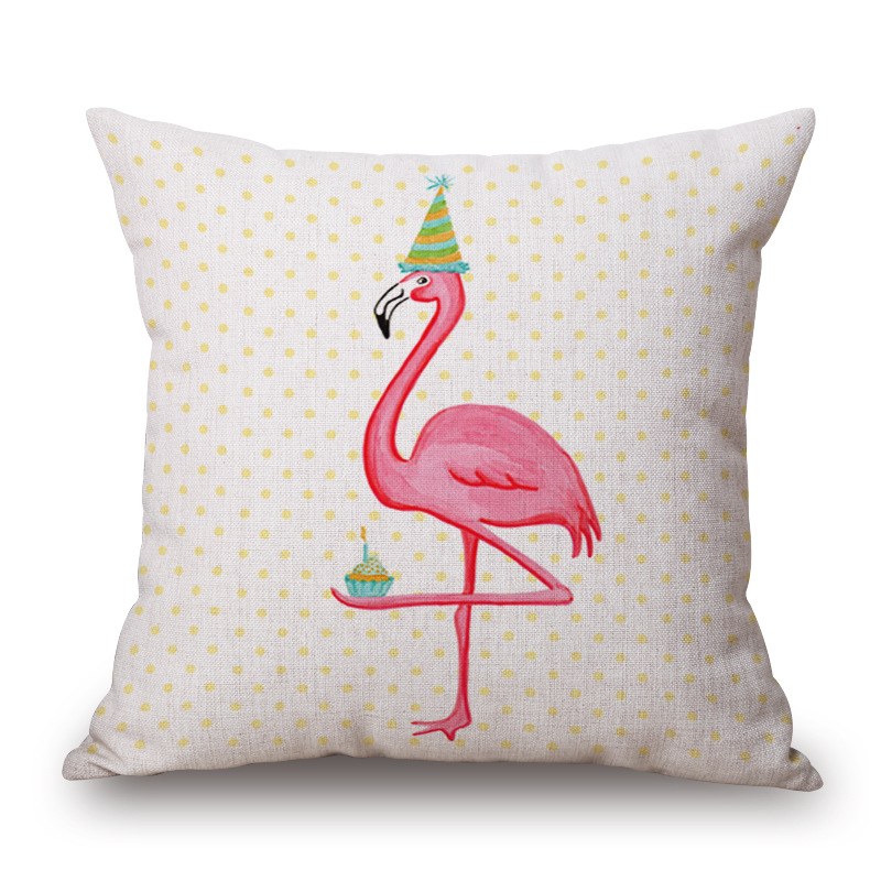 HonanaWX-D245x45cmVintageFlamingosCottonLinenThrowPillowCaseChristmasWaistCushionCover-1161356-5