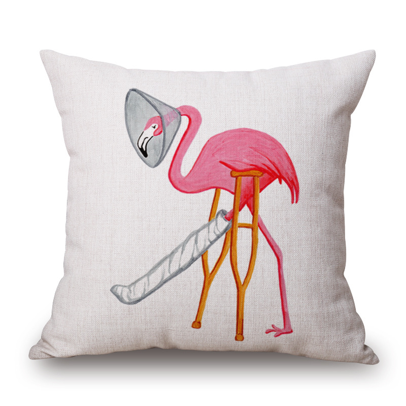 HonanaWX-D245x45cmVintageFlamingosCottonLinenThrowPillowCaseChristmasWaistCushionCover-1161356-7