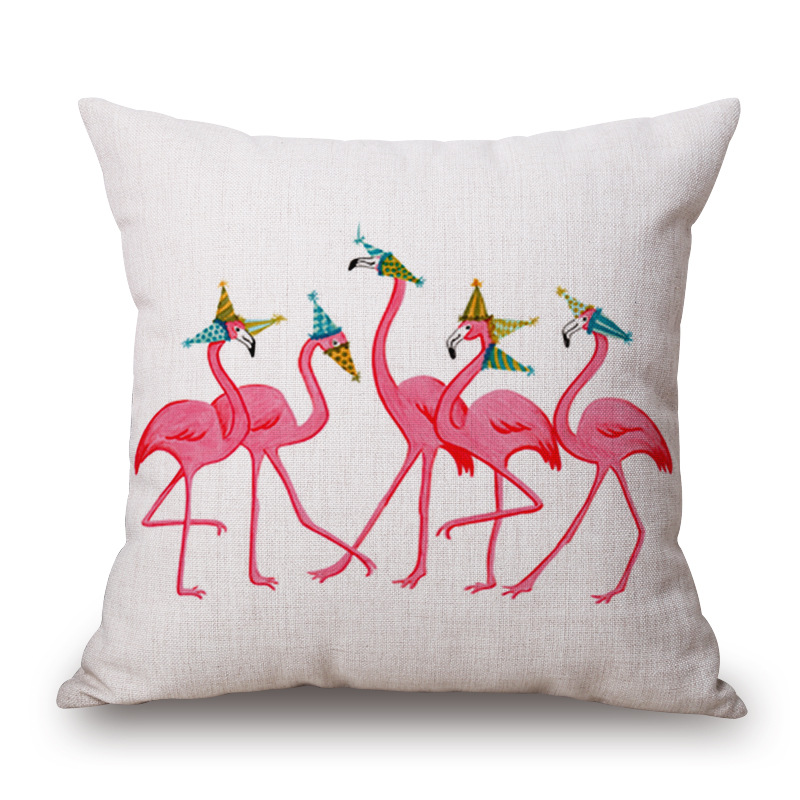 HonanaWX-D245x45cmVintageFlamingosCottonLinenThrowPillowCaseChristmasWaistCushionCover-1161356-8