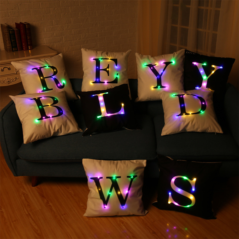 HonanaWX-K33CreativeLEDLightsLetterPillowcasePlushSoftPillowCushionCoverChristmasHomeDecor-1211493-3