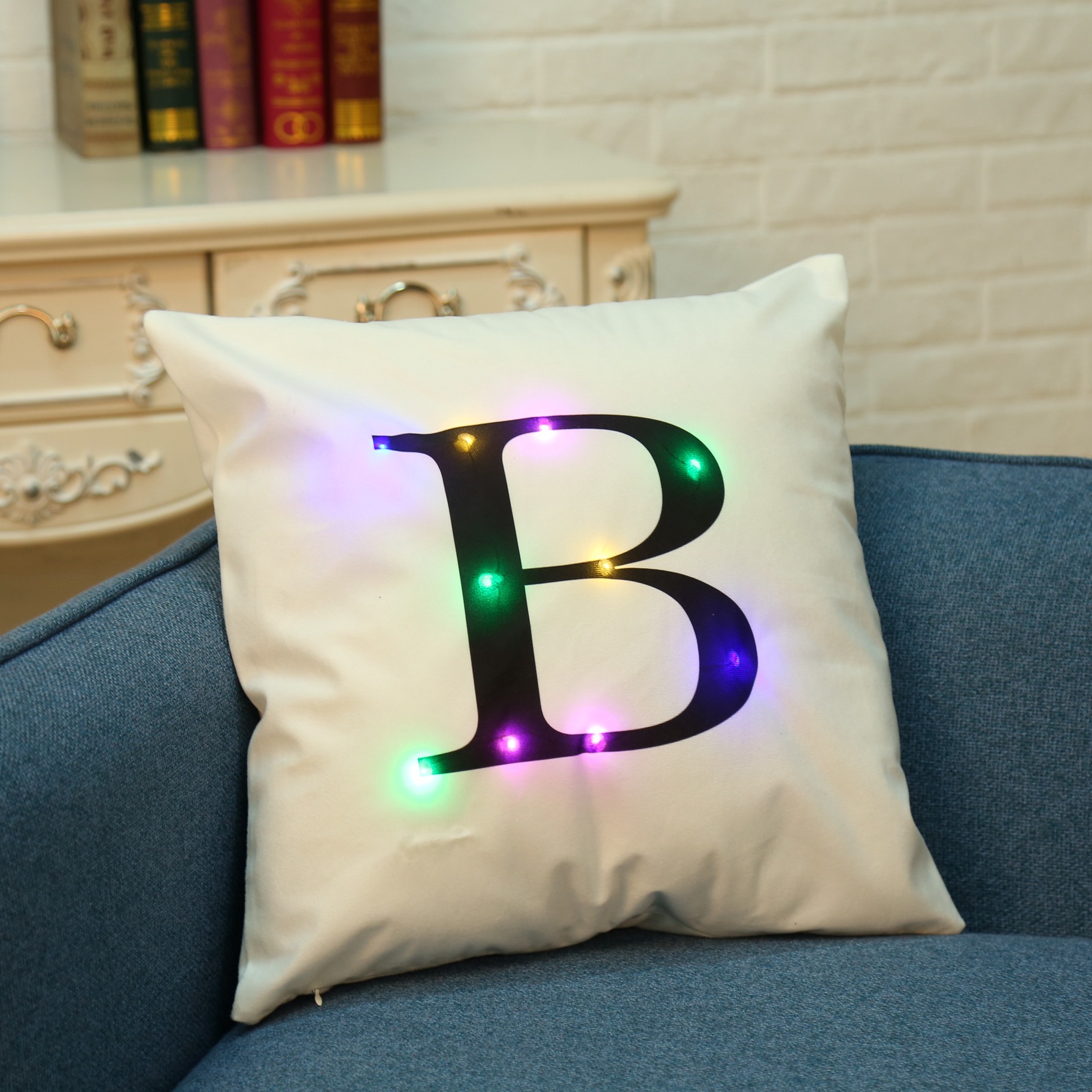 HonanaWX-K33CreativeLEDLightsLetterPillowcasePlushSoftPillowCushionCoverChristmasHomeDecor-1211493-5