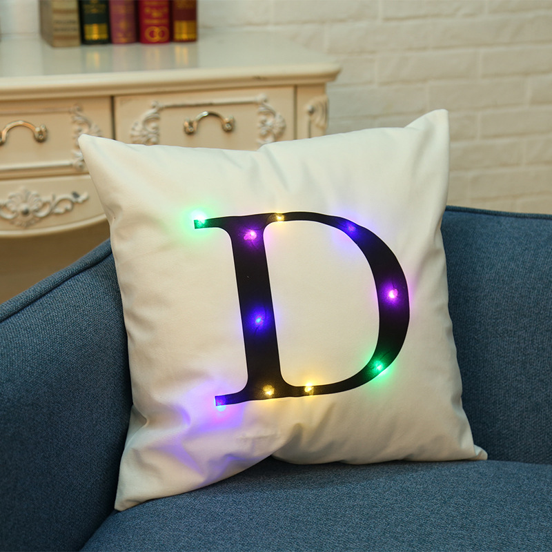 HonanaWX-K33CreativeLEDLightsLetterPillowcasePlushSoftPillowCushionCoverChristmasHomeDecor-1211493-8