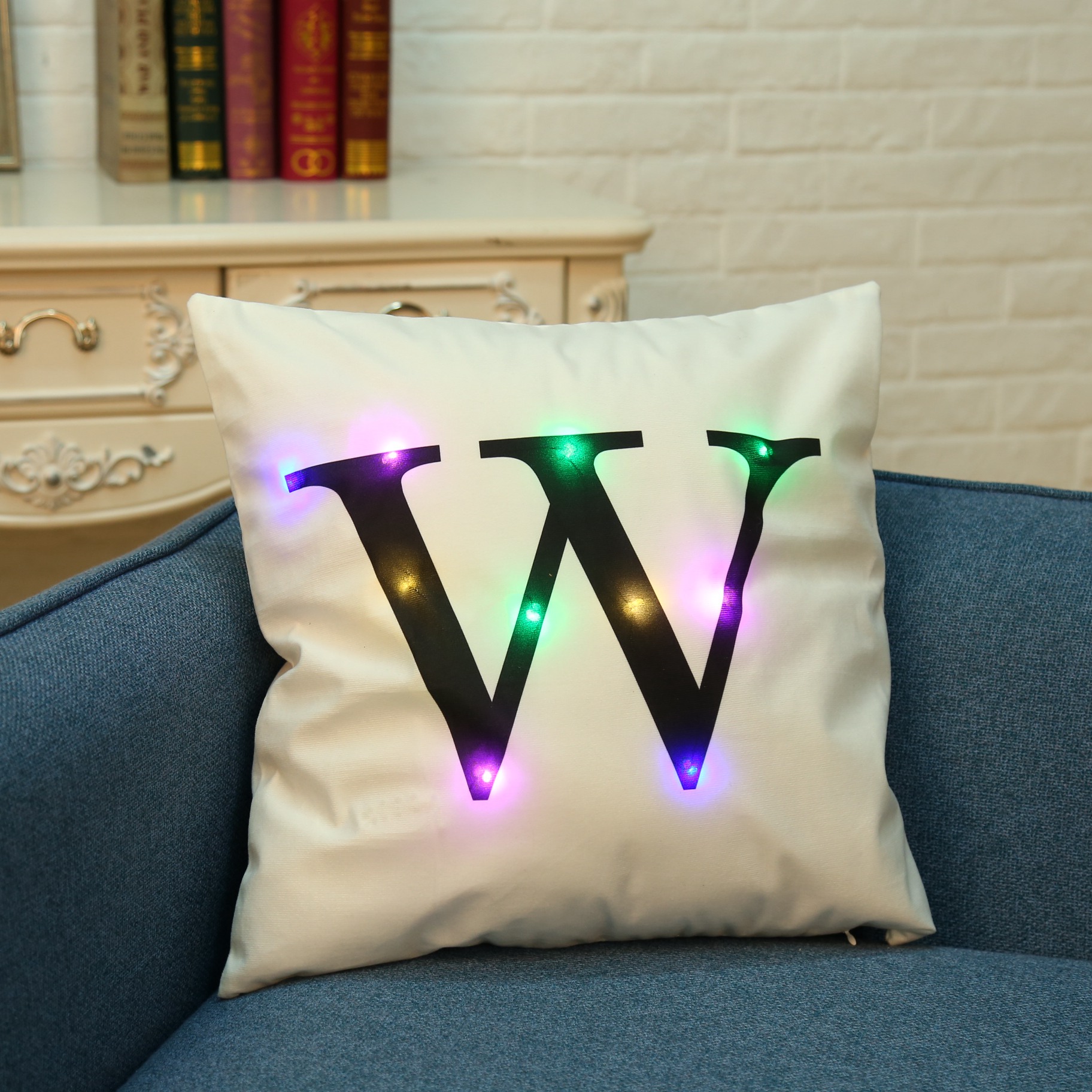 HonanaWX-K33CreativeLEDLightsLetterPillowcasePlushSoftPillowCushionCoverChristmasHomeDecor-1211493-9