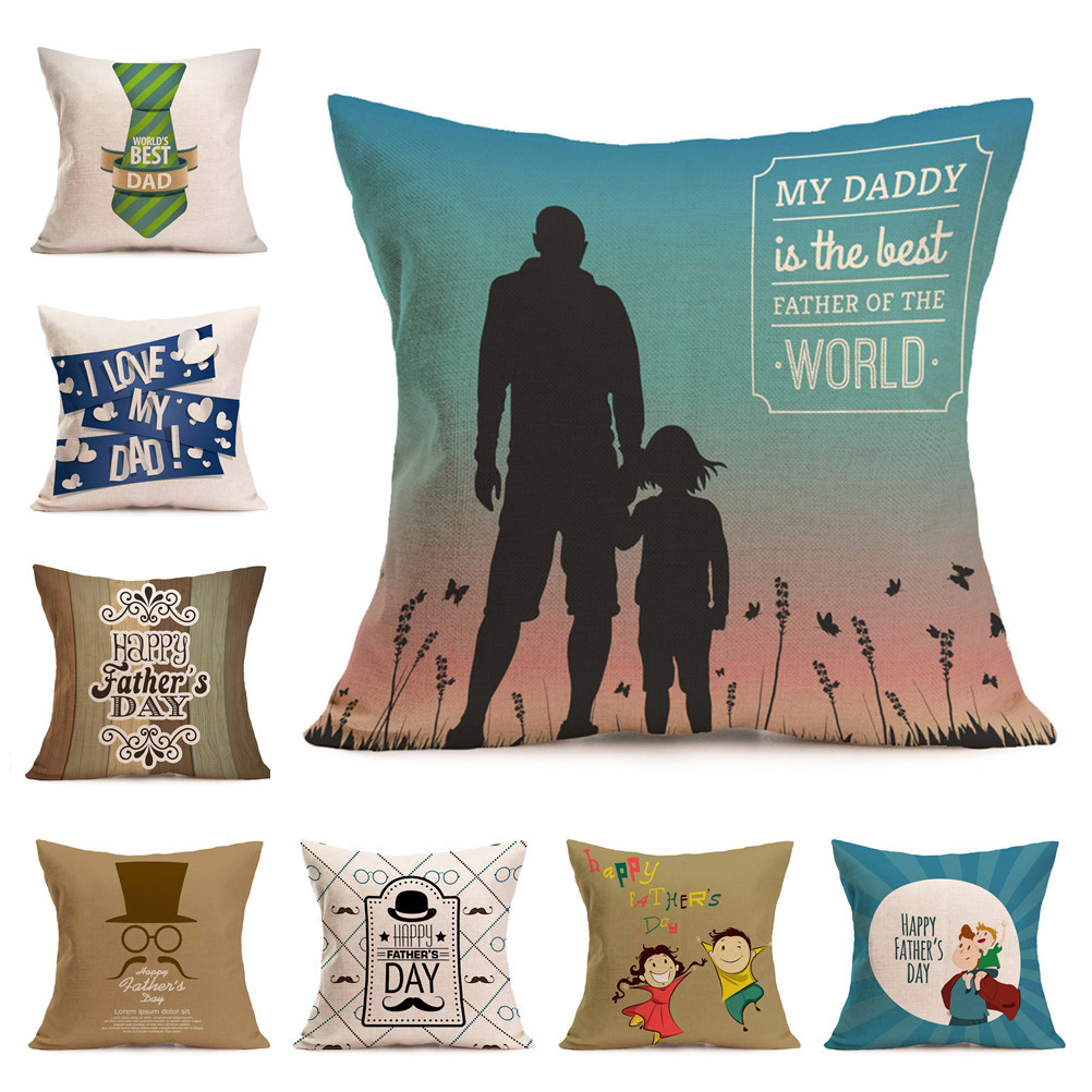 HonanaWX-P443x43cmFathersDayGiftFlowerCottonLinenPillowCaseCushionCoverHomeCarDecor-1150873-1