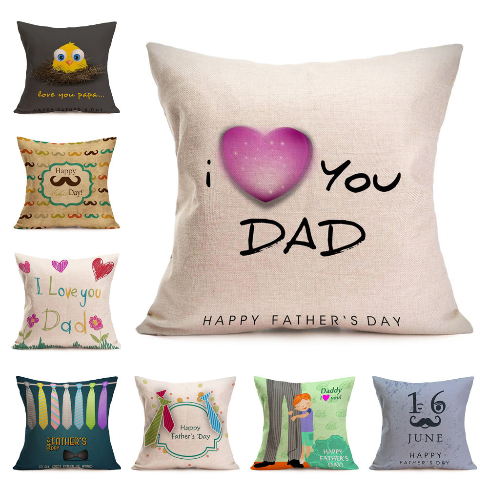 HonanaWX-P443x43cmFathersDayGiftFlowerCottonLinenPillowCaseCushionCoverHomeCarDecor-1150873-2