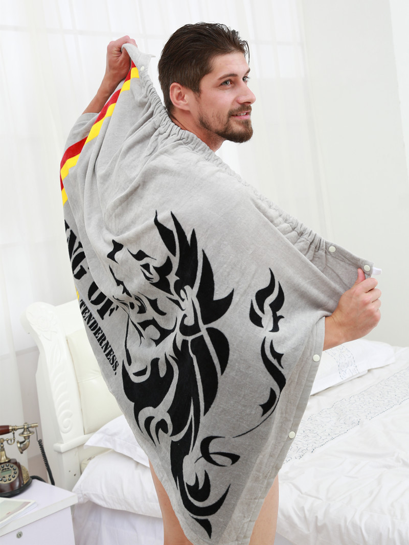KC-964MachineWashableManBathtowelBathrobeShowerMicrofiberSoftBeachAbsorbent-1201896-1