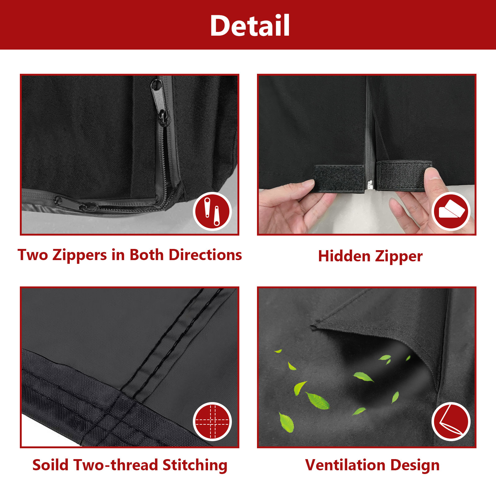 KINGDOWAY600DPolyesterBlackOutdoorHeaterCoverVentilationDesignEasytoCleanHeaterCover-1892004-5