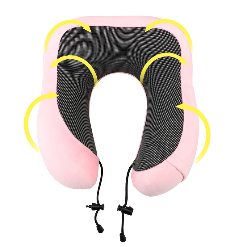 MemoryFoamTravelPillowU-ShapedLightweightNeckSupportwithUniqueCircularDesignIdealforLongFlightsandSi-2012854-6