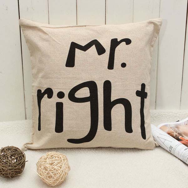 MrRightMrsAlwaysRightCreativeSignatureCottonLinenPillowCoverBedSofaCarPillowcase-947091-5