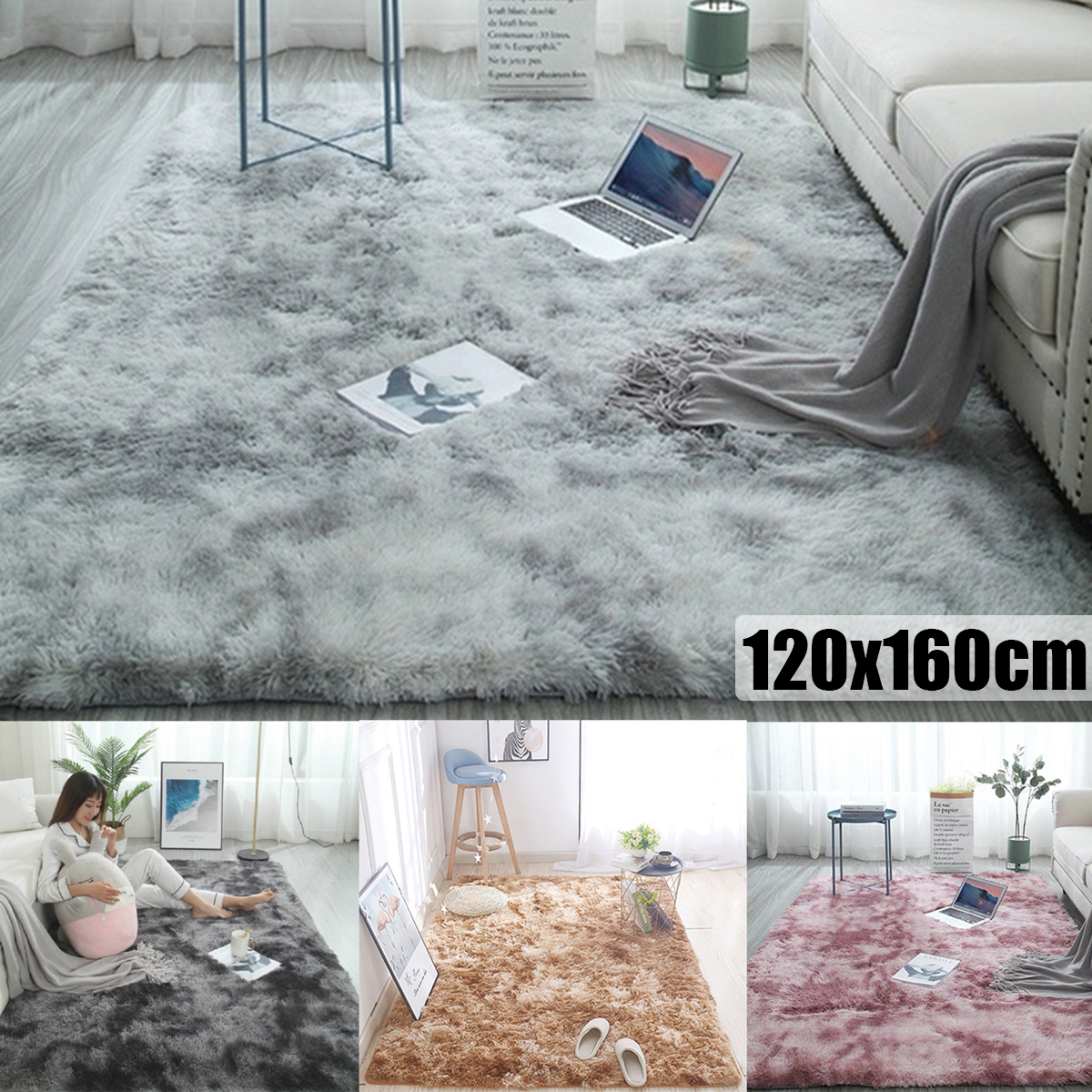 Multi-colorPolyesterFlaxCarpetAnti-foulingNon-slipAreaDirt-resistantSoftRugRug-1906988-1