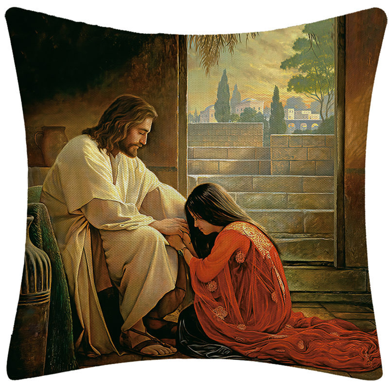 OilPaintingPillowCaseChristianJesusPillowCaseCushionCover-1721230-4