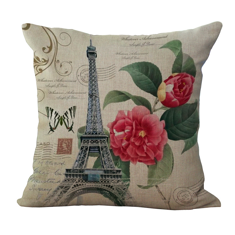 ParisEiffelTowerPrintedPillowCaseLinenSofaSoftCushionCover-1280235-3