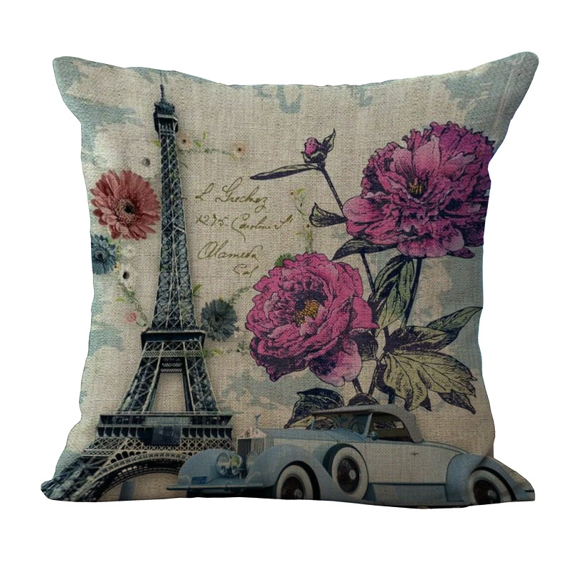 ParisEiffelTowerPrintedPillowCaseLinenSofaSoftCushionCover-1280235-4