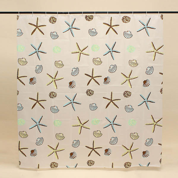 ShellStarfishWaterproofShowerCurtainBathroomDecor-969696-4