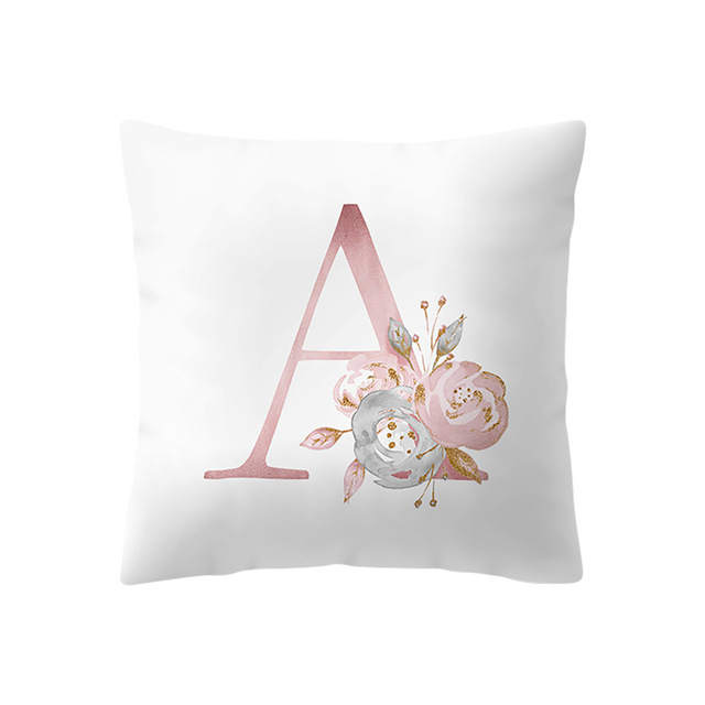 SimpleNordicStylePinkAlphabetABCPatternThrowPillowCoverHomeSofaCreativeArtPillowCase-1513764-4