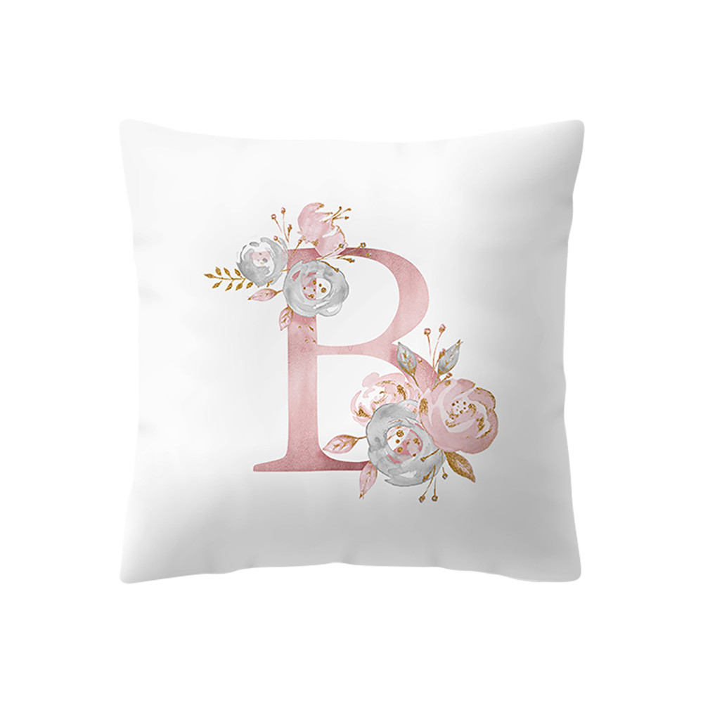 SimpleNordicStylePinkAlphabetABCPatternThrowPillowCoverHomeSofaCreativeArtPillowCase-1513764-5