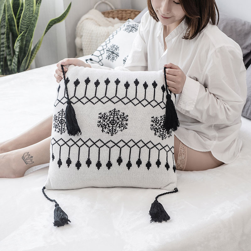 SoftBlanketTasselSnowflakeGeometryCottonKnittedBlanketForBedsSofa-1728443-5