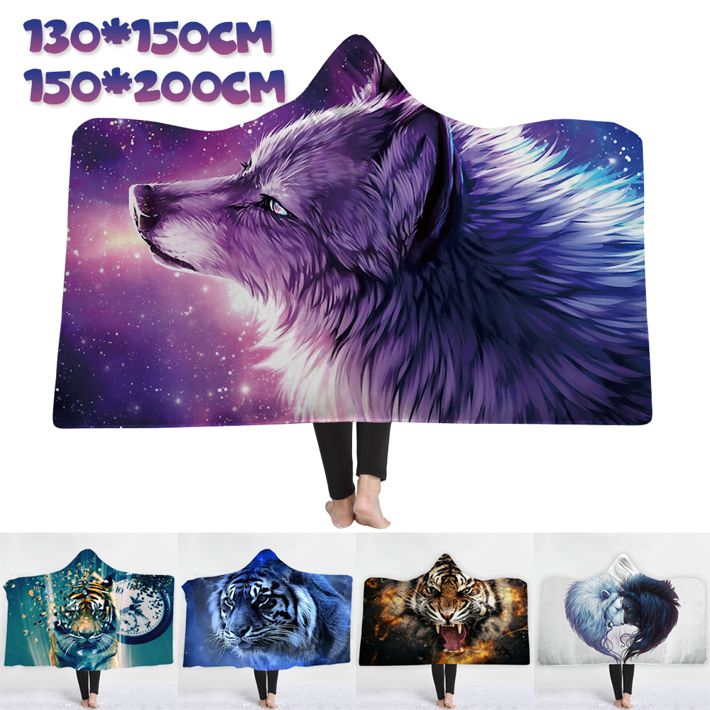 SoftHoodedBlanketThrowWinterHomeSofaWarmPlushCloak3DPrintingBlanketsHomeBedding-1632661-1