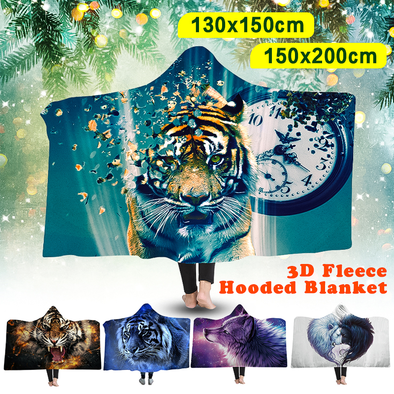 SoftHoodedBlanketThrowWinterHomeSofaWarmPlushCloak3DPrintingBlanketsHomeBedding-1632661-2