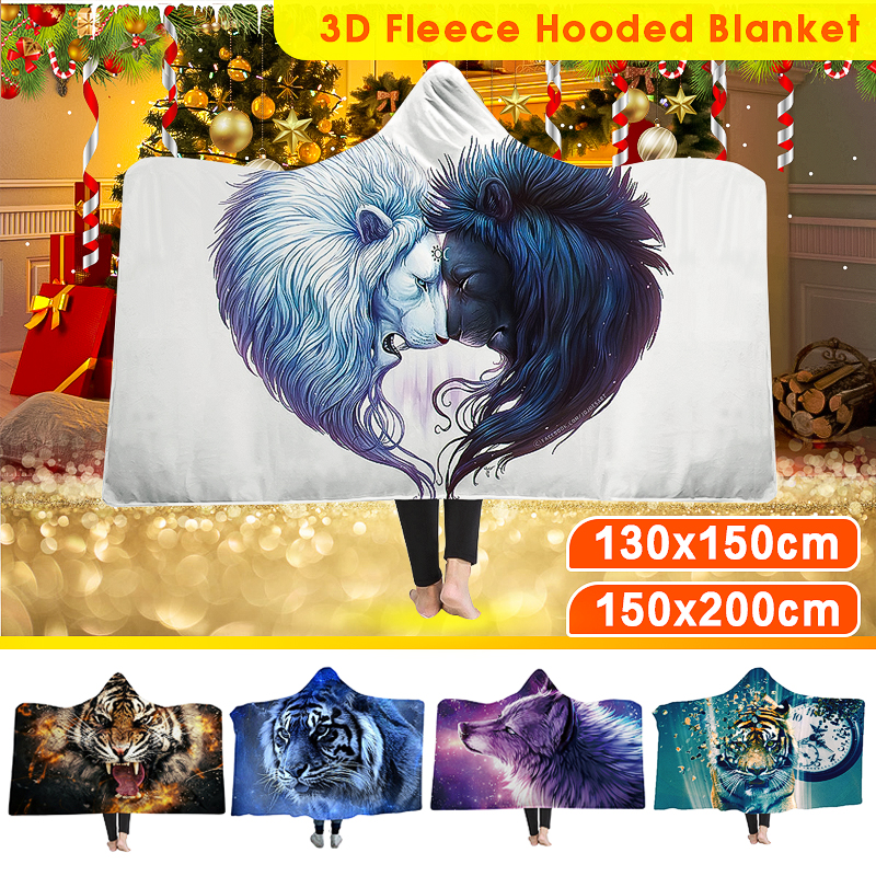SoftHoodedBlanketThrowWinterHomeSofaWarmPlushCloak3DPrintingBlanketsHomeBedding-1632661-3