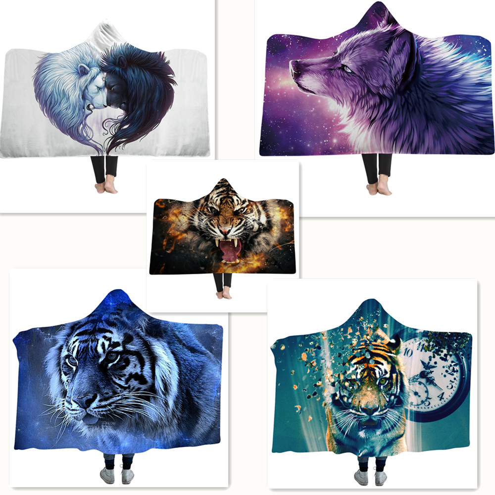 SoftHoodedBlanketThrowWinterHomeSofaWarmPlushCloak3DPrintingBlanketsHomeBedding-1632661-4