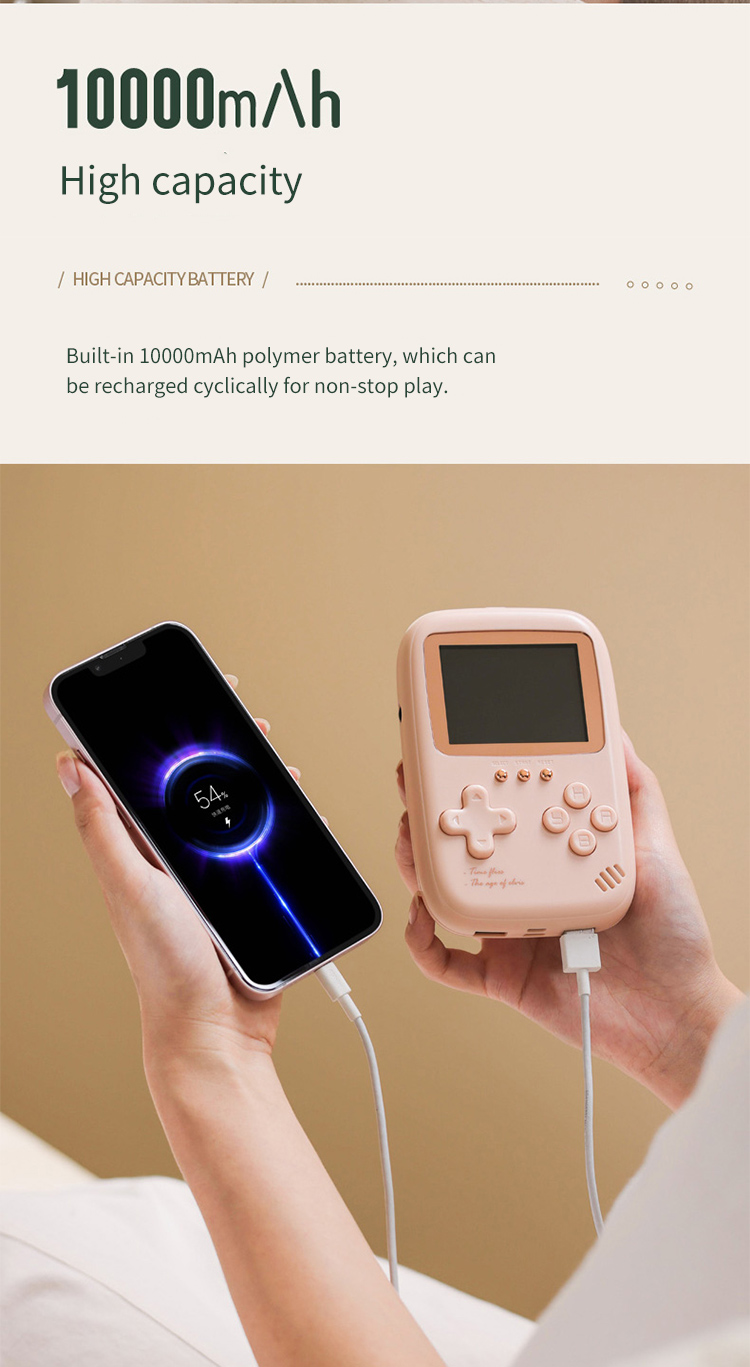 10000mAhPortableRetroGameConsolePowerBankBuilt-in500ClassicGamesHandheldGamePlayerConsolewithDualUSB-2009692-7