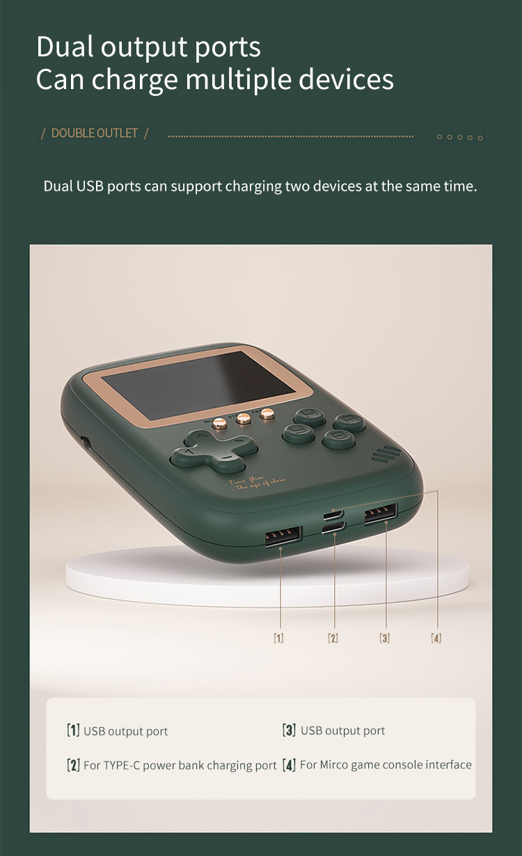 10000mAhPortableRetroGameConsolePowerBankBuilt-in500ClassicGamesHandheldGamePlayerConsolewithDualUSB-2009692-9